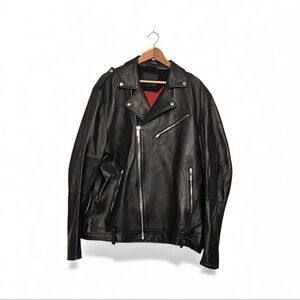 Cadogan Men’s Black Leather Motorcycle Jacket NWT SZ XL Moto Bikercore